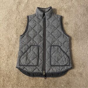 J. Crew Black and White Herringbone Vest
